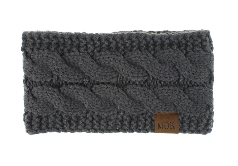 Mok novos acessórios para o cabelo de lã de pelúcia tricô faixa de cabelo no outono e inverno esportes bandana earmuffs europa 12 cores - Image 1