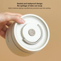 304 Aço Inoxidável Bento Box com Tampa e Saco Térmico, Leakproof, Portátil, Redondo, Térmico - Image 4
