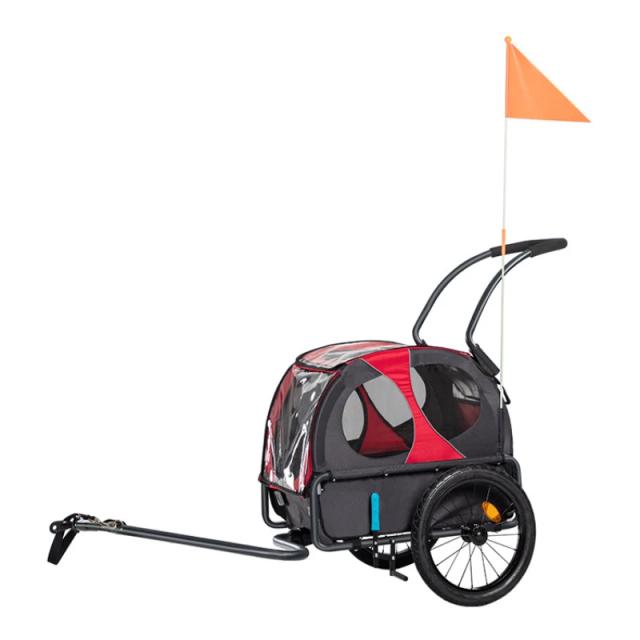 Transporte Ideal: Carrinho de Carga para Cães e Animais de Estimação com 3 Rodas Grandes para Aventura Off-Road e Tela de Malha.