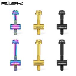 Risco 2 pçs m5 * 30/40mm liga de titânio bicicleta espigão parafusos fixação mtb estrada selim sela parafusos fixos - Image 5