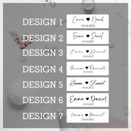 Adesivos retangulares transparentes do casamento, Óculos personalizados adesivos, Adesivos personalizados do casamento, 50pcs - Image 2