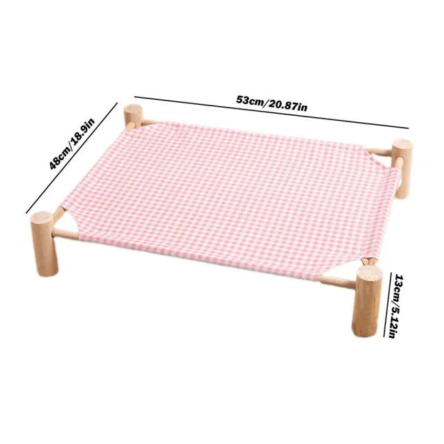 Cama de Madeira Lavável com Rede Respirável para Cães e Gatos - Conforto e Estilo para seu Pet