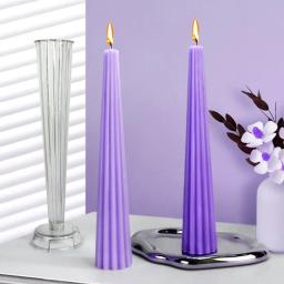 Moldes de Vela Cilíndrica Listrada Longo Pólo, Vela Perfumada Artesanal DIY Fazendo Suprimentos, Molde Plástico Acrílico, Presente Home, 18-25,5 cm - Image 1