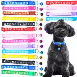 Coleira colorida para cães e gatos, padrão pequeno com sino, gravatas borboleta ajustáveis, faixa diy, suprimentos para animais de estimação, acessórios para cachorros - Image 1