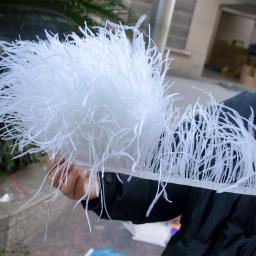 Penas de avestruz naturais para decoração do casamento, pluma fofa tingida, roupas de costura, Carnaval, artesanato franja, 8-10cm, 1m - Image 2