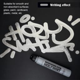 HOLYWHIT-Graffiti Paint Pen, Signature Marker, Adequado para Graffiti em Vidro, Cartão, Plástico, Metal, Liso, 50ml, 12mm - Image 5