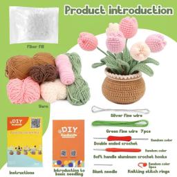 Buddur kit de tricô de crochê com fio de algodão e instruções para tecelagem de tecido diy pacote de materiais não acabados - Image 2