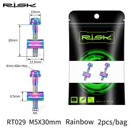 Risco 2 pçs m5 * 30/40mm liga de titânio bicicleta espigão parafusos fixação mtb estrada selim sela parafusos fixos - Image 6
