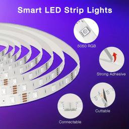 Flexível RGB Fita LED Lâmpada, 16 Milhões de Cores, Adequado para 24V DIY Festival, Halloween, Decoração do Partido, 16 Luzes por Metro - Image 3