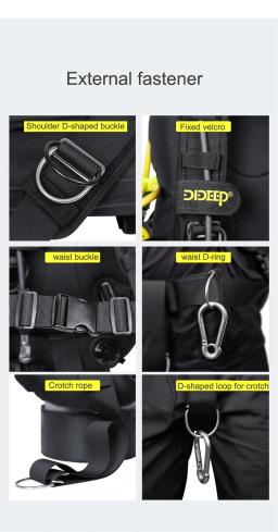 DIDEEP-Flutuabilidade Vest para Mergulho, Backflight, BCD Wetsuits, Ajustador Controlador, Equipamento de Mergulho - Image 6