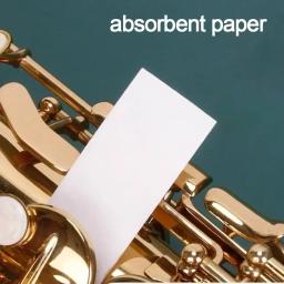 Flauta saxofone clarinete botão papel absorvente folha de cuidados limpos papéis anti-pegajosos secagem absorvente limpador sax acessórios - Image 2