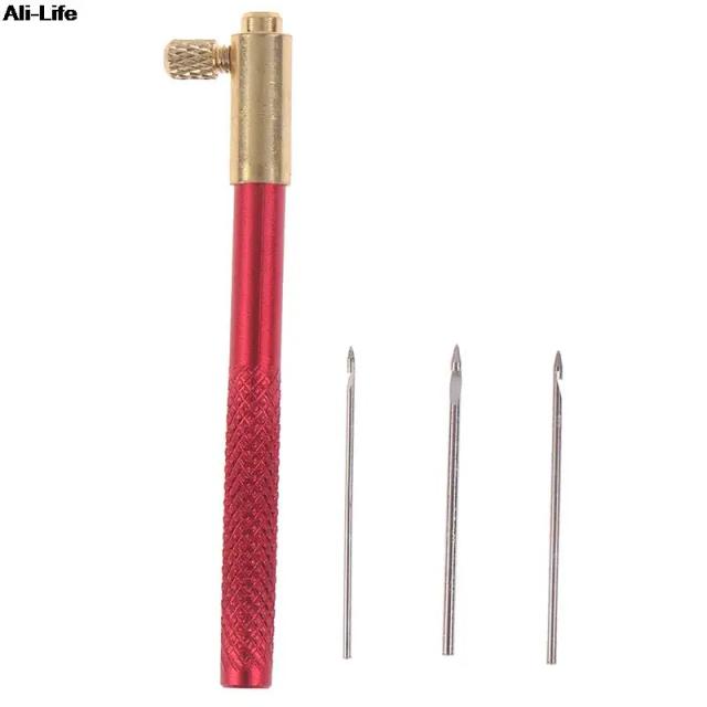 Conjunto de Agulhas Francesas para Bordado com 3 Ganchos, Contas e Glitter - Ferramenta Ideal para Costura Artística