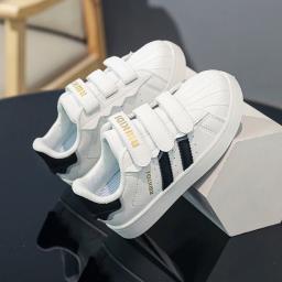 Novo tenis tênis para crianças verão respirável meninos meninas sapatos esportivos casuais sola macia crianças pequenos sapatos brancos tamanho 26-37 - Image 2