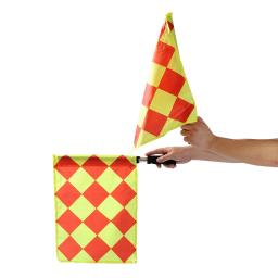 Bandeira do árbitro de futebol, 1 ou 2 peças, pequenos acessórios em forma de grade, para competição, jogar, esportes, partida, futebol - Image 4