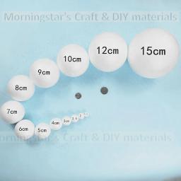 Bola de Espuma de Modelagem Branca, Artesanato de Isopor, Decoração de Natal, 1 cm, 2 cm, 4 cm, 5 cm, 6 cm, 7 cm, 8 cm, 9 cm, 10 cm, 12 centímetros, 15 centímetros, 18 centímetros, 20 centímetros - Image 1