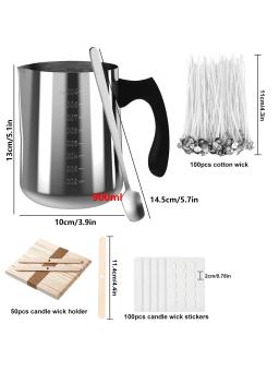 Kit para fazer velas, Ferramentas DIY para artesanato de velas, 1 vaso para fazer velas, 100 pavios, 100 adesivos e 50 velas de furo único - Image 2