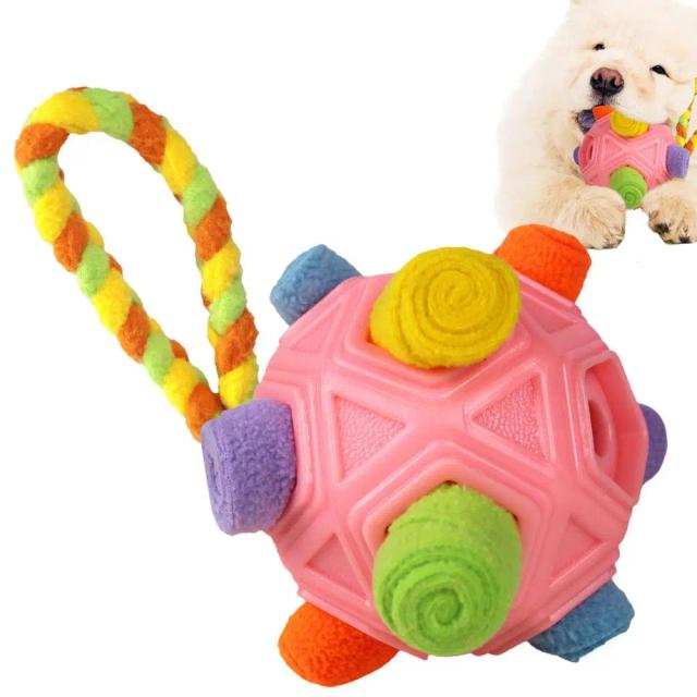 Brinquedo Interativo Peludo para Cães: Bola Portátil com Incentivos Naturais para Treinamento Lento