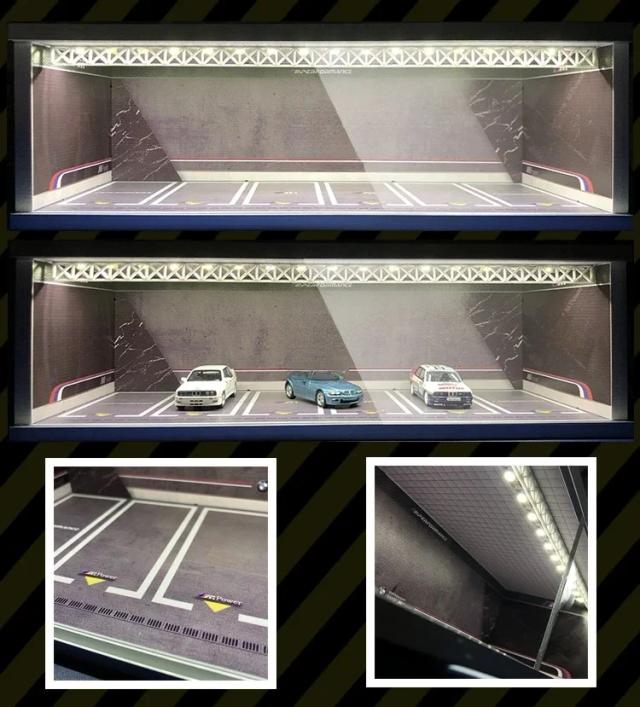 GEECHAN 1:64 Diorama Vitrine Modelo Brilhante Carport JDM LBWK USB LED luzes Acabadas