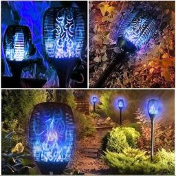 1/2/4/6/8 pces 12/96led solar chama tocha luzes cintilação luz à prova dwaterproof água jardim decoração gramado ao ar livre caminho quintal pátio lâmpadas - Image 4