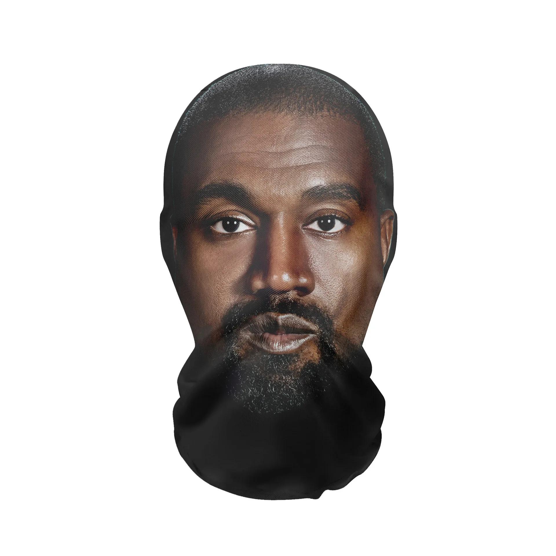 Cosplay 3d impresso kanye máscara estiramento malha máscara facial completa homens e mulheres role play cocar hip hop moda balaclava cocar - Image 1