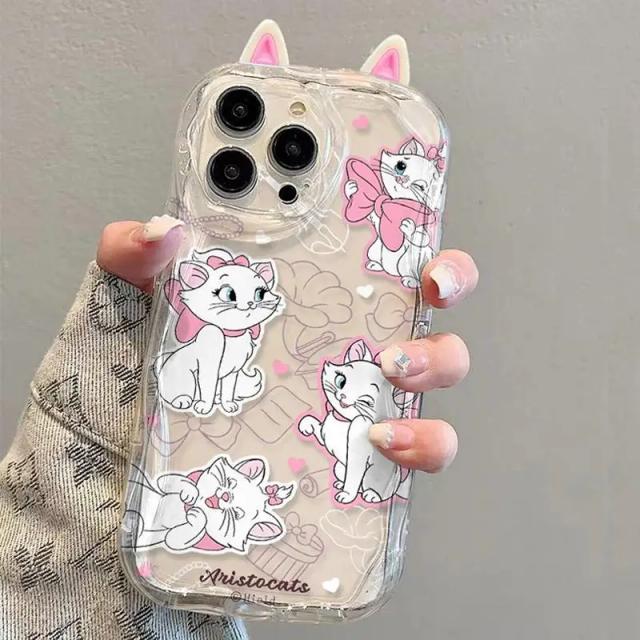 Capa Motorola Moto Edge 50 Ultra Pro G84 G75 G60 G53 G52 G35 G05 G34 G22 G30 G14 E14 E22 E13 Marie Cat Orelhas 3D