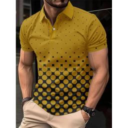 Camisa polo masculina de verão, ilusão óptica de golfe, impressão 3d, rua, manga curta, roupas de designer, camisas respiráveis - Image 2