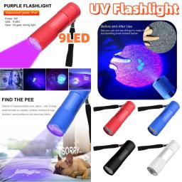 9LEDUV LED Lanterna Portátil, Luz Negra, comprimento de onda, Lanterna Violeta, Pet Escorpião Urina, Higiene Feminina Detector Tocha, 395nm - Image 1