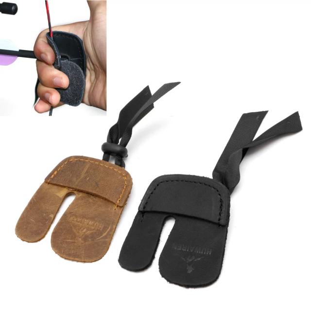 Luvas de Couro de Vaca 77HC com Proteção para Tiro com Arco e Caça - Modelo Três Dedos