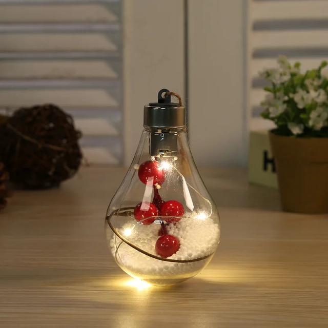 Luz Decorativa Transparente de Natal LED Folha Globo 11x7x7cm