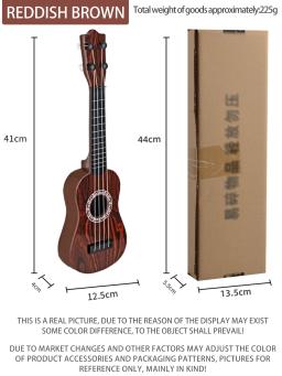Guitarra Ukulele Clássica com Pás para Crianças, Instrumento Musical, Aprendizagem Educacional Precoce, Atrações Ajustáveis, 2 Cores - Image 6