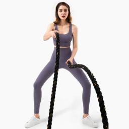 Conjunto de esportes de ioga para mulheres, roupa de ginástica para fitness, calças de cintura alta, sutiã esportivo, treino esportivo, roupas femininas, 2 peças - Image 4