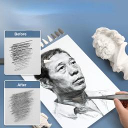 Art Sketching Eraser Faca, Escova lavável, Alto brilho, Correção de desenho do artista, Detalhes Eraser Pen, Ferramenta de limpeza - Image 4