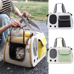 Bolsa de transporte portátil para cães de estimação Bolsa de ombro dobrável Bolsa ao ar livre Bolsa de transporte para cães pequenos e gatos - Image 1