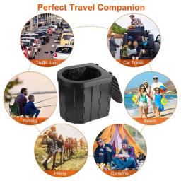 Vaso sanitário dobrável com tampa para adultos e crianças, assento de acampamento ao ar livre, banheiro portátil para crianças idosas, à prova de odores, viagens móveis, novo - Image 3
