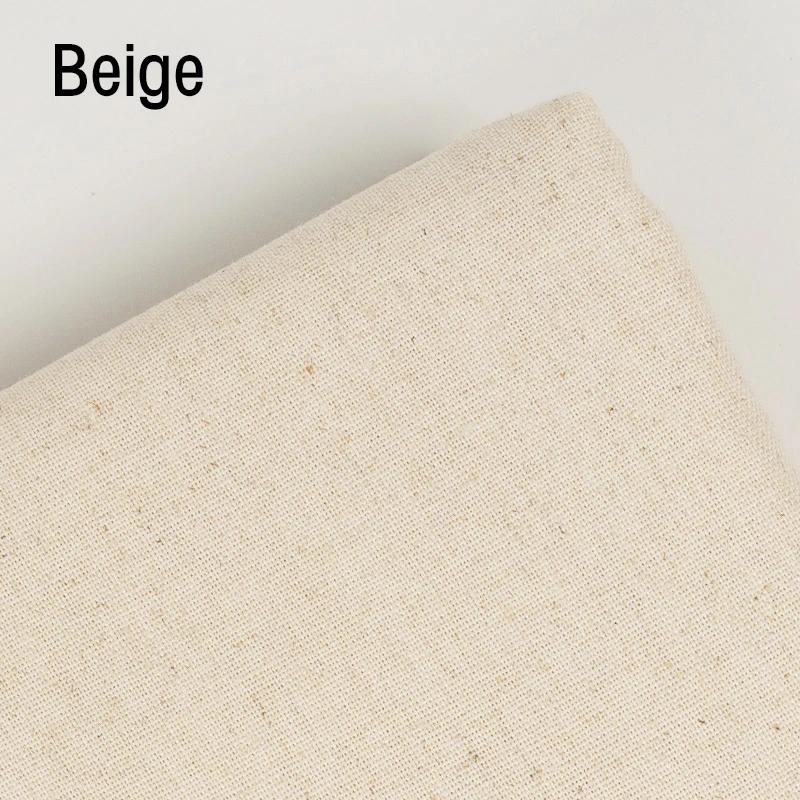 Tecido de linho bordado para artesanato DIY, tecido base bordado francês, algodão áspero, monocromático - Image 1