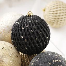 Lantejoulas Hanging Bauble Ornaments Box Set, Pingente De Natal, Acessórios De Árvore De Natal, Decoração De Casa, 12Pcs, 8cm - Image 4