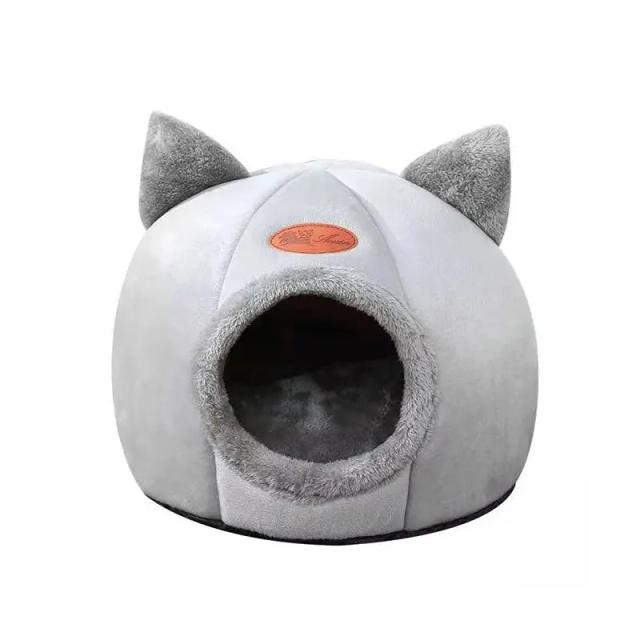 Casa de Gato Antiderrapante em Forma de Cabeça de Gato, Confortável e Segura para Todas as Estações