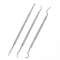 Inoxidável Double Headed Tooth Scaler e Raspador, Pet Dentes Ferramentas de Limpeza, Tarter Remover, Dog Cleaner, 3Pcs - Image 2