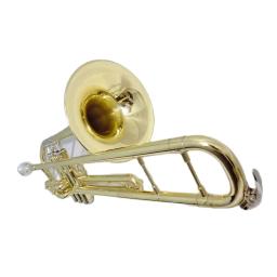 Trombone com bocal, chave F com estojo, laca de latão amarelo, instrumentos musicais - Image 1