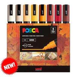 Pca 5m novo conjunto de marcadores de 8 cores, canetas marcadoras de tinta média acrílica 8c quente/terra/mono/tomos legais série melhor presente arte fornecimento - Image 2