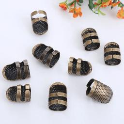 2 peça durável multi-tamanho ajustável dedal perfurador agulha kit novos acessórios de costura mão dedais vestuário costurar acessório para - Image 4