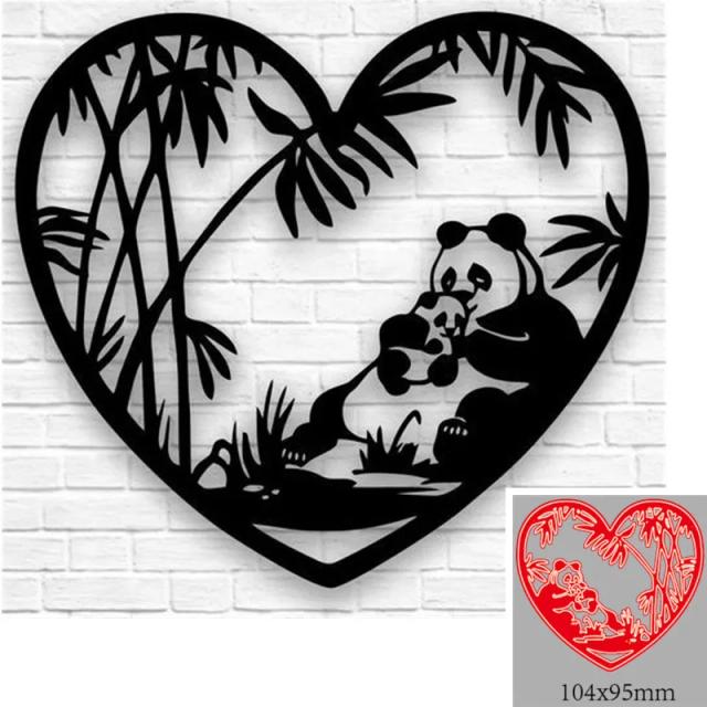 Matre de Corte de Metal para Decoração de Panda em Artesanato de Papel, Moldes de Faca e Stencils de Soco