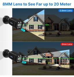 Hiseeu-Câmera Analógica de Segurança Externa, Câmera de Vigilância CCTV, Visão Noturna, Câmera Bullet para Sistema DVR AHD, 5MP AHD 1080P, 2K - Image 3