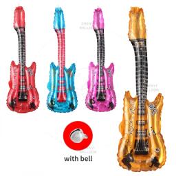 Balões infláveis de guitarra cartoon para crianças, festa de aniversário, brinquedo clássico, quente - Image 1