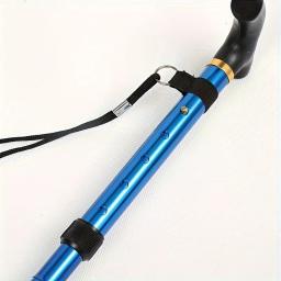 Bastão dobrável com ponta de borracha e altura ajustável, perfeito para caminhadas, trekking e viagens - Image 4