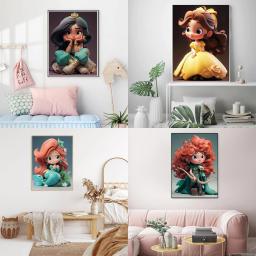 Kit Pintura Diamante para Adultos, DIY Princesa Art Kit, Decoração da Parede, Completo, 5D - Image 3