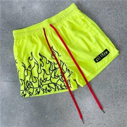 Calça de praia com estampa solta masculina, calção de camada única, malha, secagem rápida, fitness, verão, lazer, férias, europeu, americano - Image 6