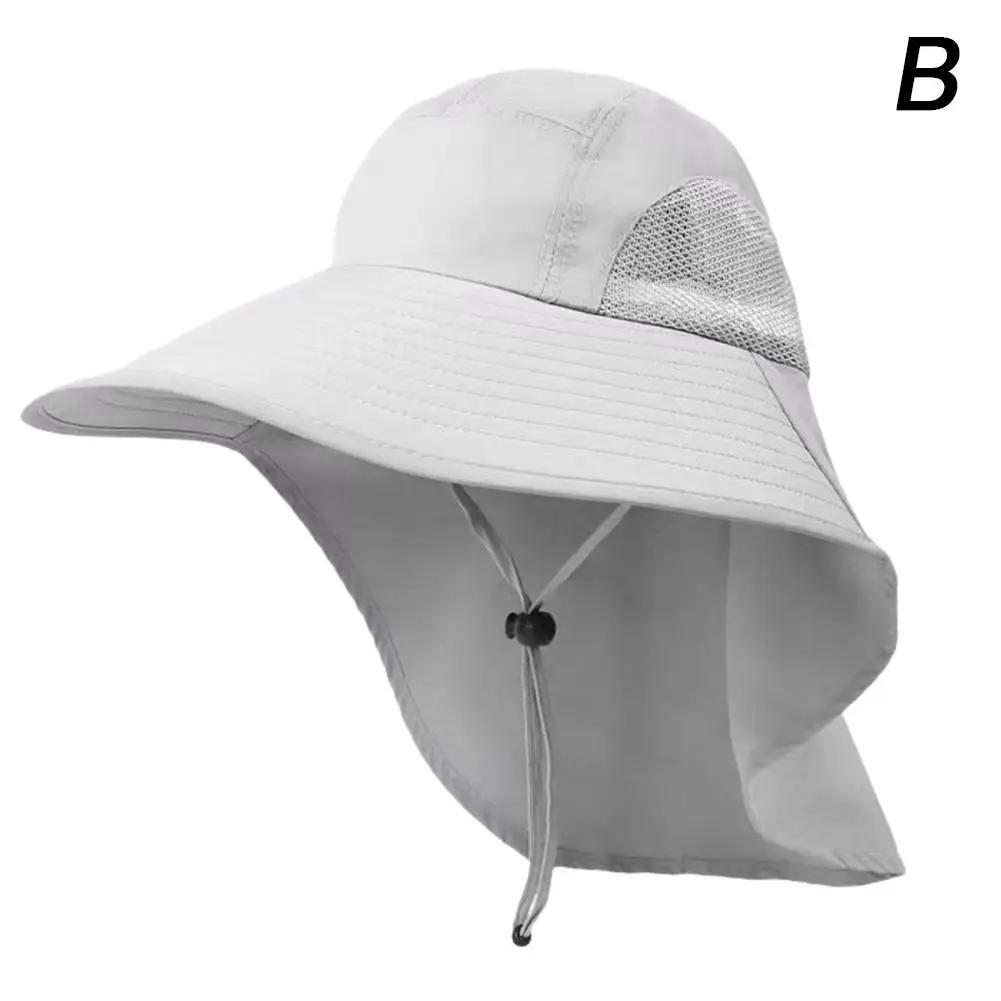 Chapéu de pescador ao ar livre aba larga balde chapéu com pescoço caminhadas capa ajustável ao ar livre pesca acampamento viagem anti uv chapéu boné - Image 1