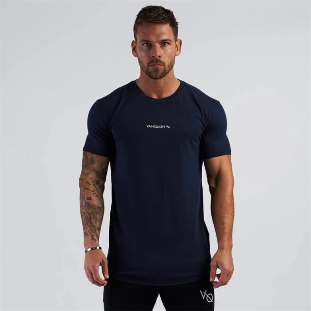 Camiseta Masculina de Manga Curta Gola Redonda para Atividade Física e Casual na Moda Verão