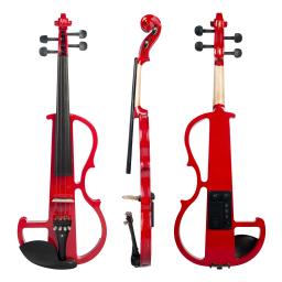 Violino elétrico 4/4 violino silencioso elétrico tamanho completo fretboard fingerboard ponte queixo resto tailpiece ponte cordas caso conjunto - Image 3